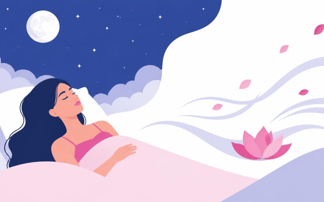 Femme endormie sous la lune, illustration sur la ménopause et le sommeil